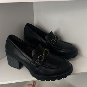 Lightly worn White Mountain loafers.